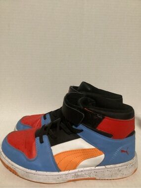 Puma Kids Mid-Top Sneakers in Red, Blue and Orange